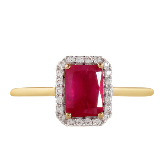 Kullattu hopeaSormus Thairubiinilla ja Valkoisella Topaasilla