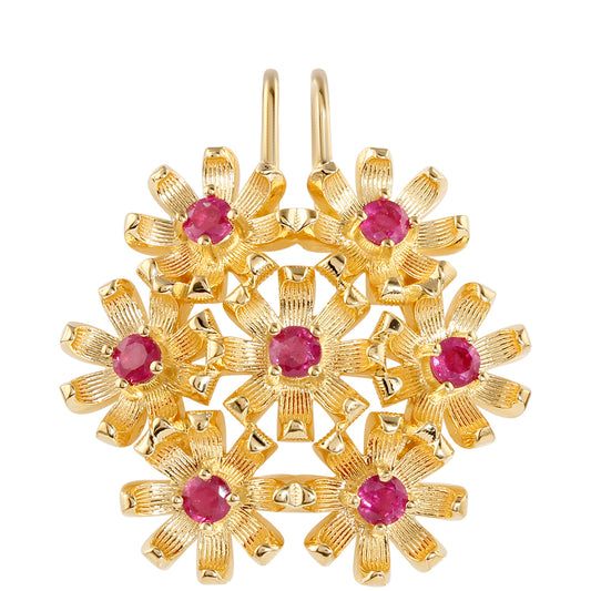 Kullattu hopeaRiipus Thairubiinilla