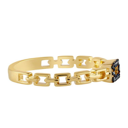 Kullattu hopeaSormus Sinisellä Timantilla