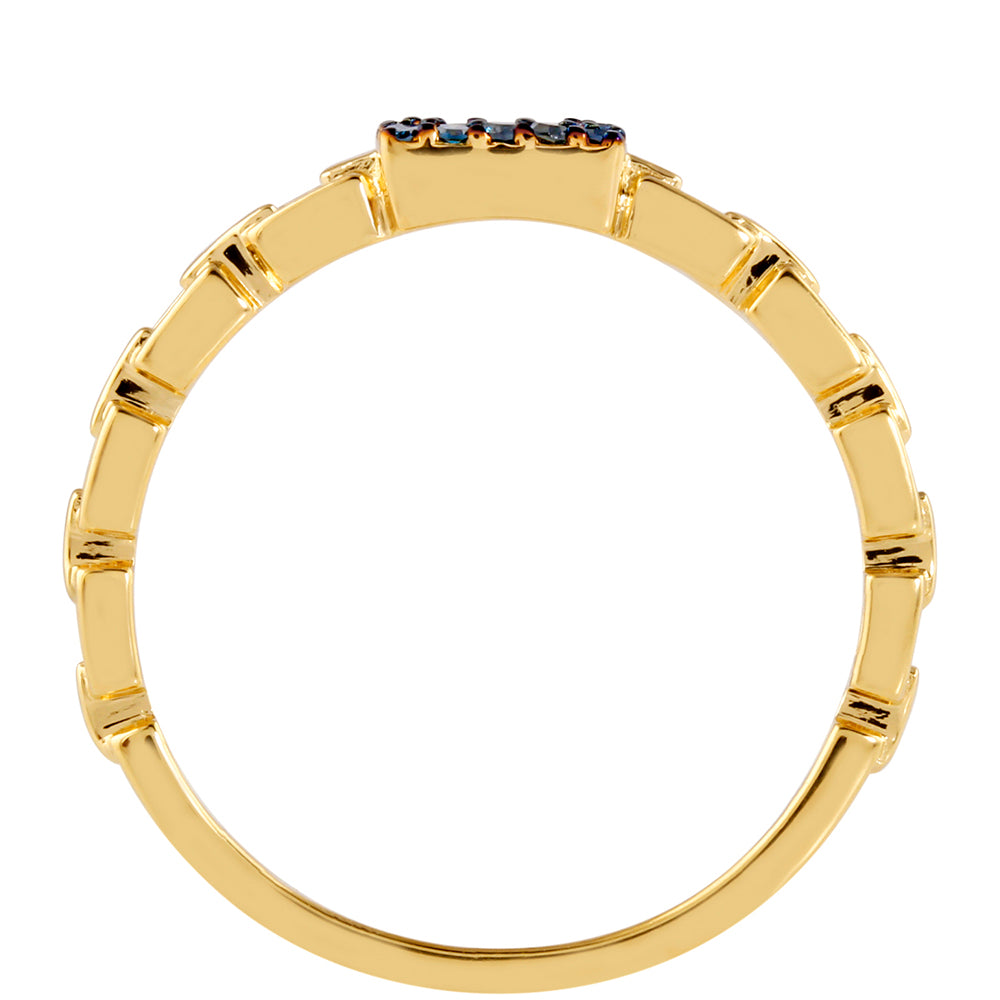 Kullattu hopeaSormus Sinisellä Timantilla 4 