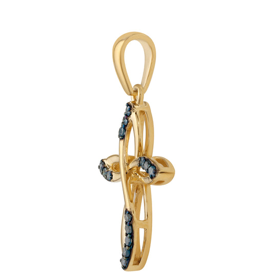 Kullattu hopeaRiipus Sinisellä Timantilla