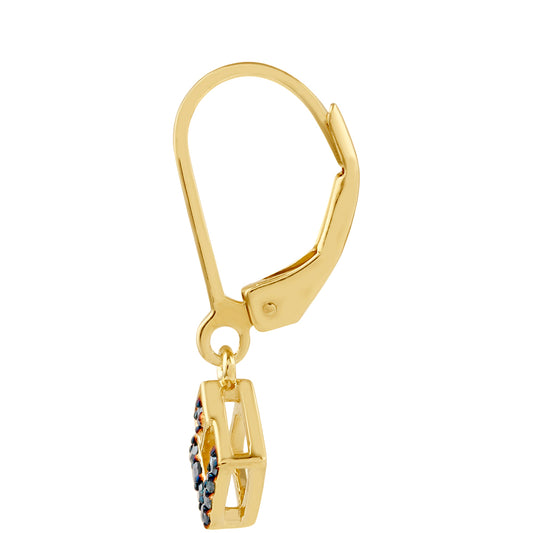 Kullatut hopeat Korvakorut Sinisellä Timantilla