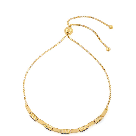 Kullattu hopeaRannekoru Sinisellä Timantilla