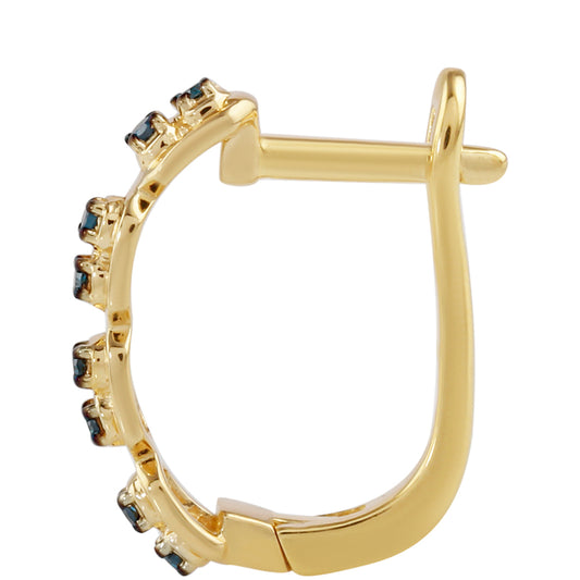 Kullatut hopeat Korvakorut Sinisellä Timantilla