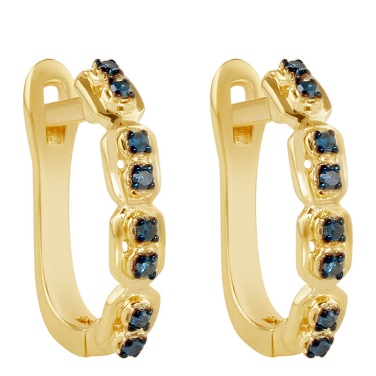 Kullatut hopeat Korvakorut Sinisellä Timantilla