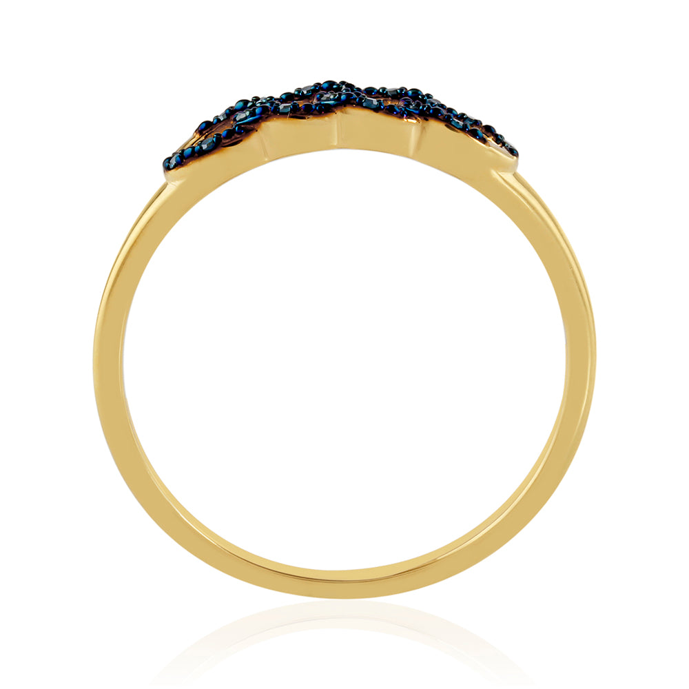 Kullattu hopeaSormus Sinisellä Timantilla