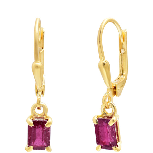 Kullatut hopeat Korvakorut Malagassin Rubiinilla