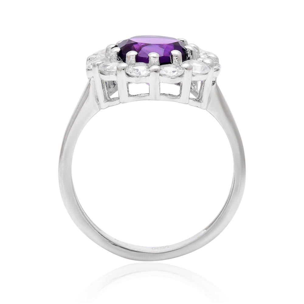 HopeaSormus Marokon Ametistilla ja Valkoisella Topaasilla