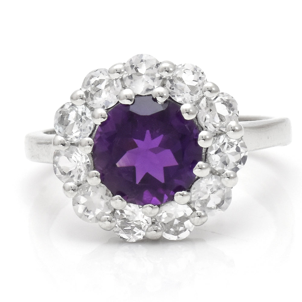 HopeaSormus Marokon Ametistilla ja Valkoisella Topaasilla 2 