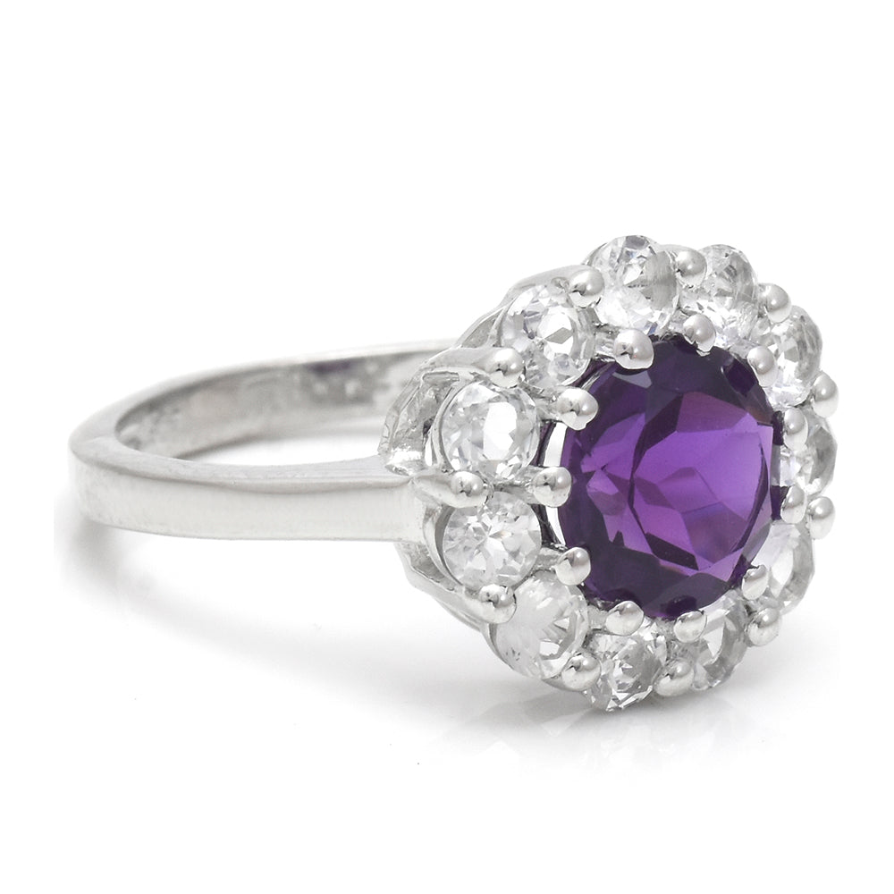 HopeaSormus Marokon Ametistilla ja Valkoisella Topaasilla