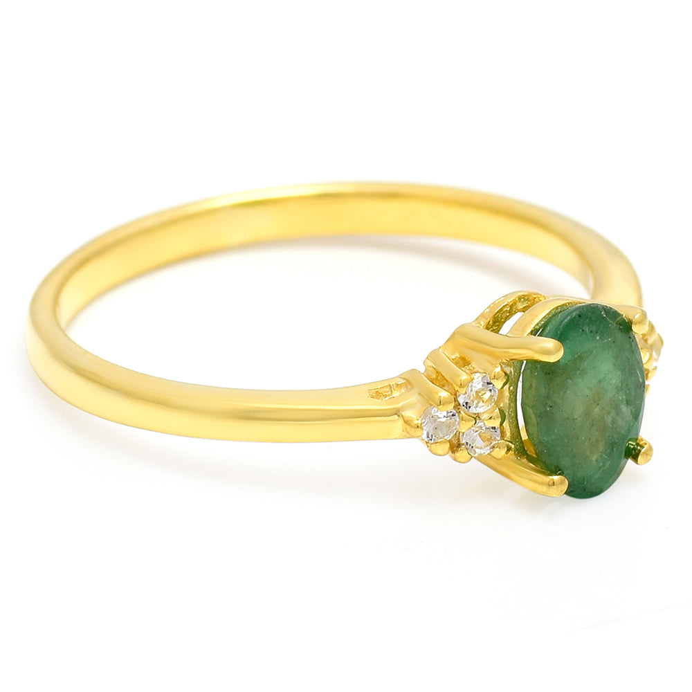 Kullattu hopeaSormus Brasilian Smaragdilla