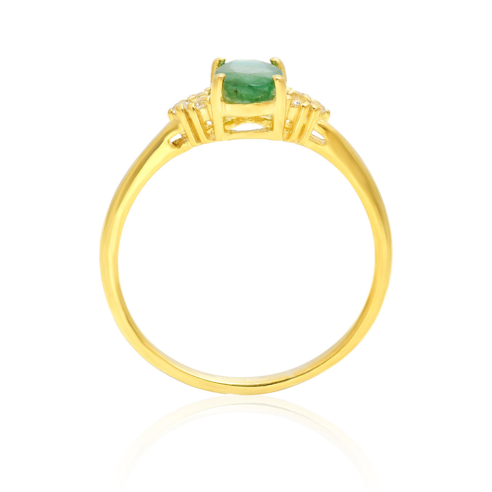 Kullattu hopeaSormus Brasilian Smaragdilla