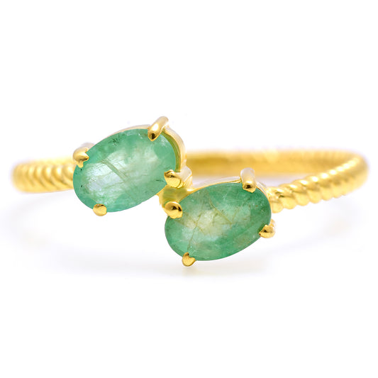 Kullattu hopeaSormus Brasilian Smaragdilla