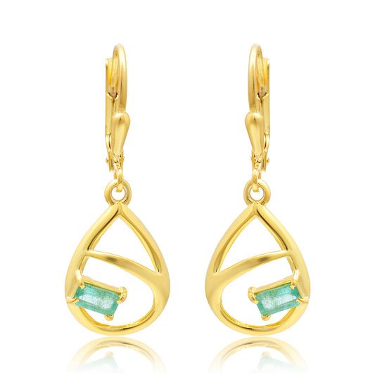 Kullatut hopeat Korvakorut Brasilian Smaragdilla