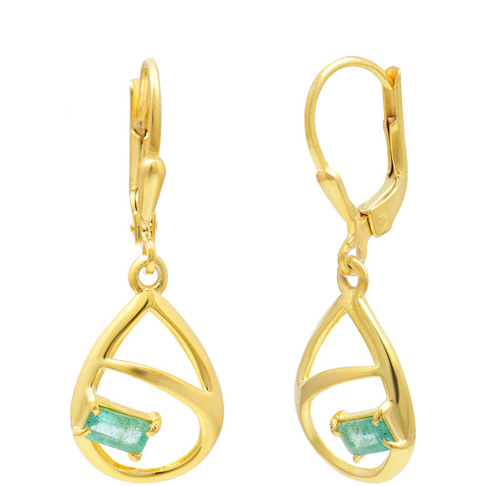 Kullatut hopeat Korvakorut Brasilian Smaragdilla