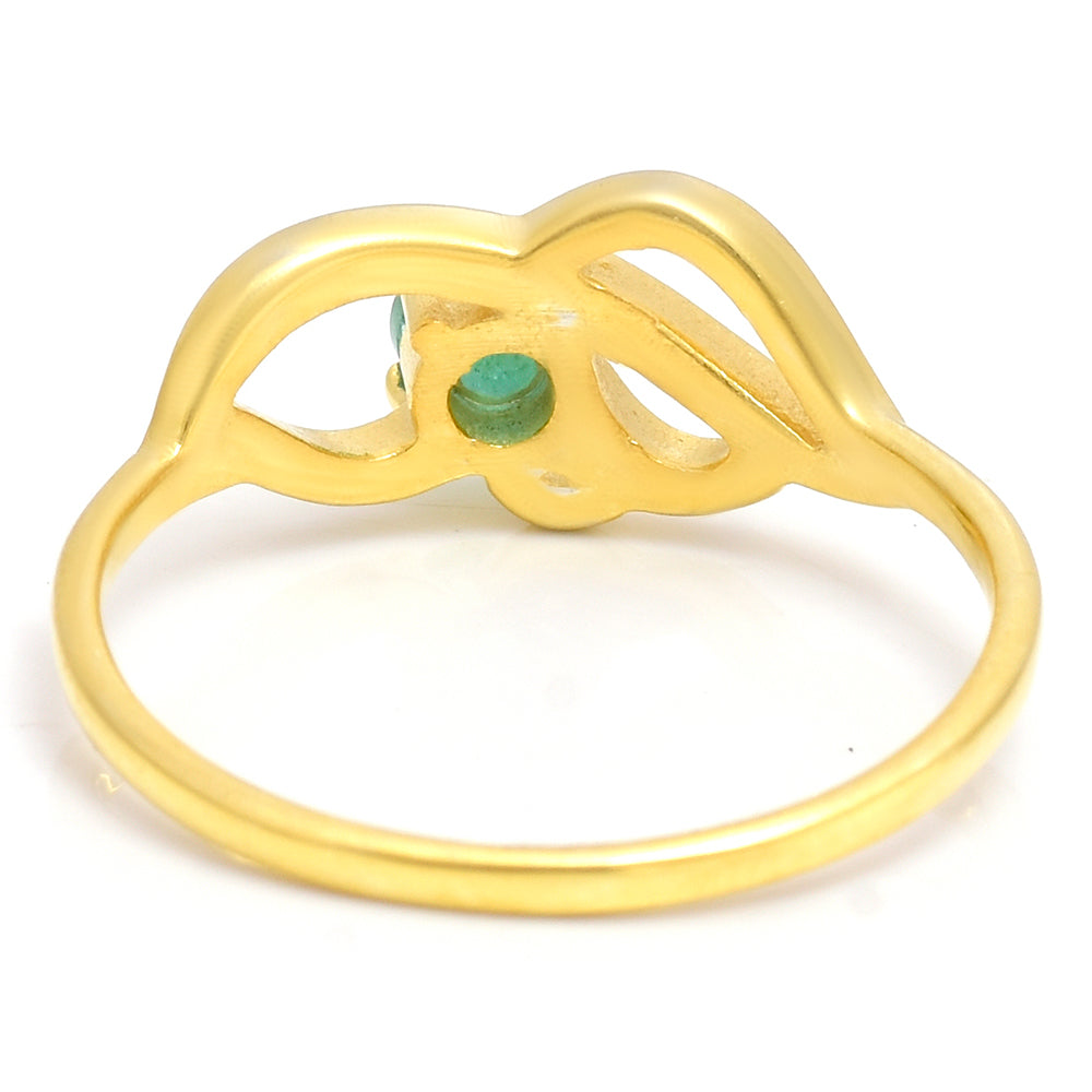 Kullattu hopeaSormus Brasilian Smaragdilla 3 