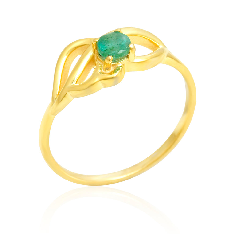 Kullattu hopeaSormus Brasilian Smaragdilla 4 