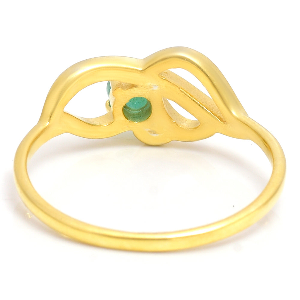 Kullattu hopeaSormus Brasilian Smaragdilla 8 