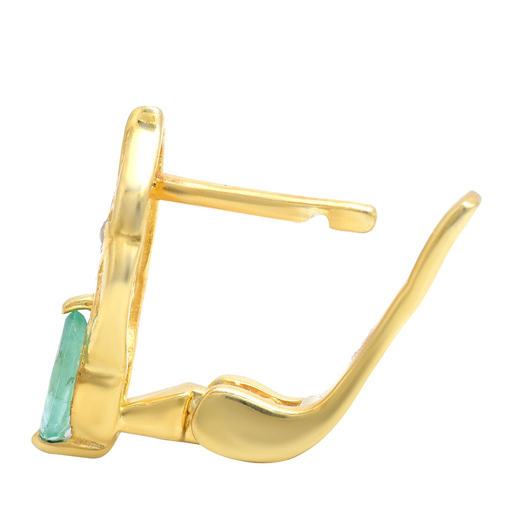 Kullatut hopeat Korvakorut Brasilian Smaragdilla ja Valkoisella Topaasilla 11 