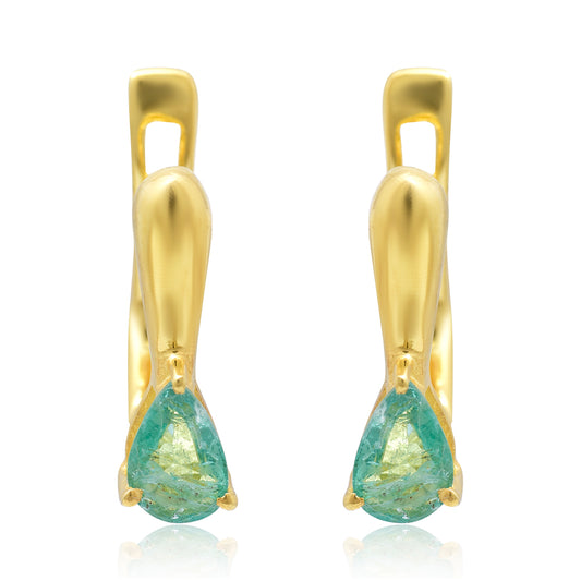 Kullatut hopeat Korvakorut Brasilian Smaragdilla