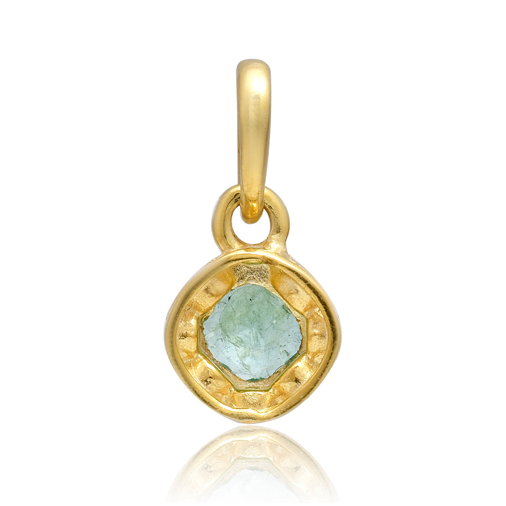 Kullattu hopeaRiipus Brasilian Smaragdilla ja Valkoisella Topaasilla