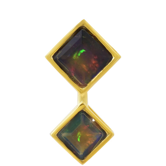 Kullattu hopeaKaulakoru Etiopialaisella Lega Dembi Opaalilla