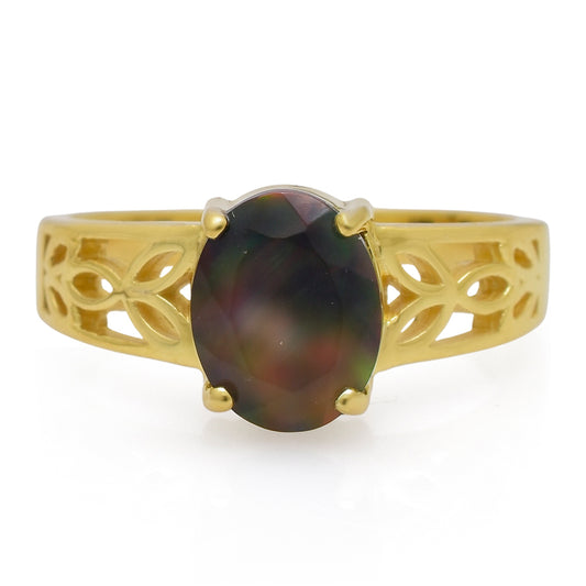 Kullattu hopeaSormus Etiopialaisella Lega Dembi Opaalilla