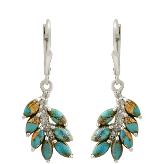 HopeaKorvakorut Osterin Turkoosilla ja Valkoisella Topaasilla