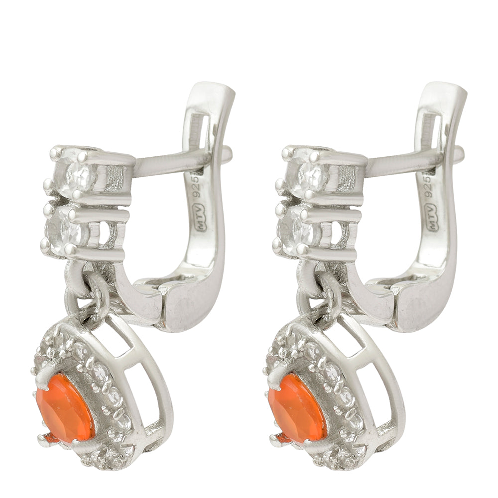 HopeaKorvakorut Punaisella Akaatilla ja Valkoisella Topaasilla