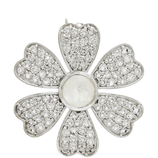 HopeaRintaneula Sateenkaarikuukivellä ja Valkoisella Topaasilla