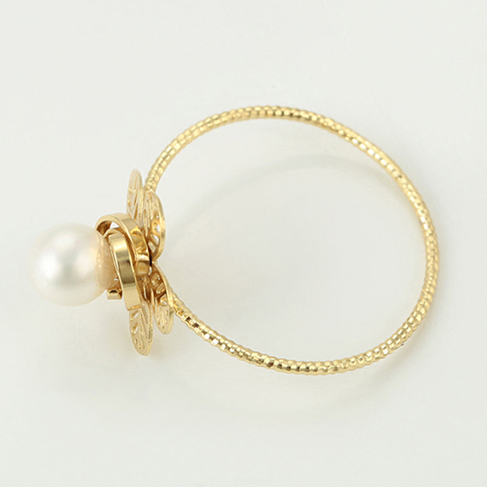 Kullattu TeräsSormus Lasihelmi