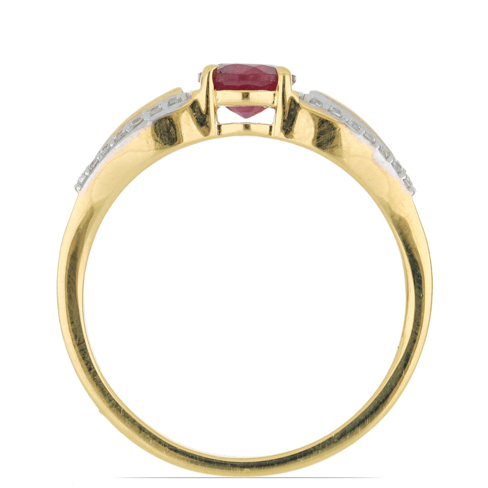 Kullattu hopeasormus Malagassin Rubiinilla ja Valkoisella Topaasilla