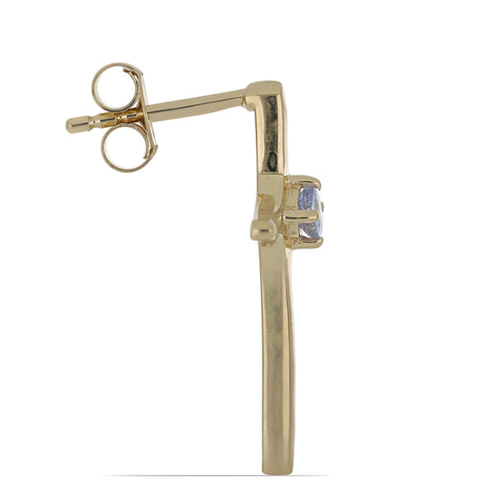 Kullatut hopeat korvakorut Tansaniitilla