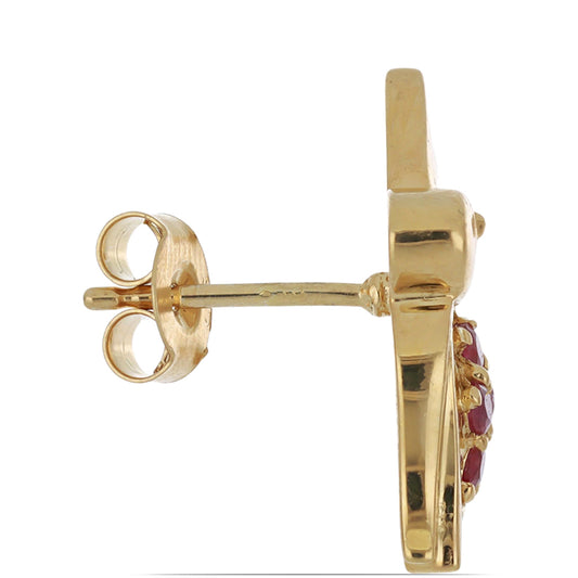 Kullatut hopeat korvakorut Malagassin Rubiinilla