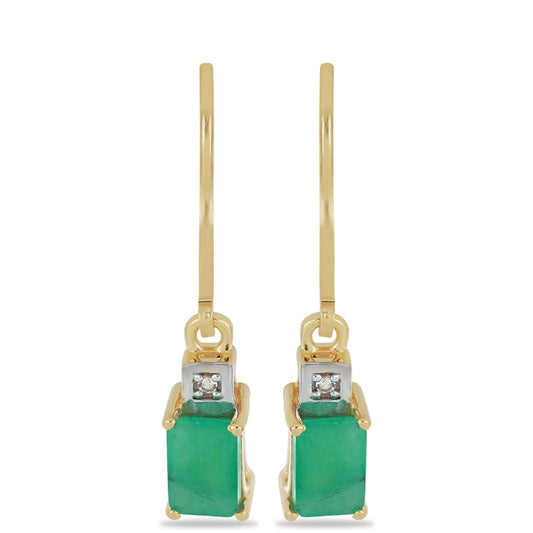 Kullattu hopeasetti Brasilian Smaragdilla ja Valkoisella Topaasilla (korvakorut+sormus+riipus)