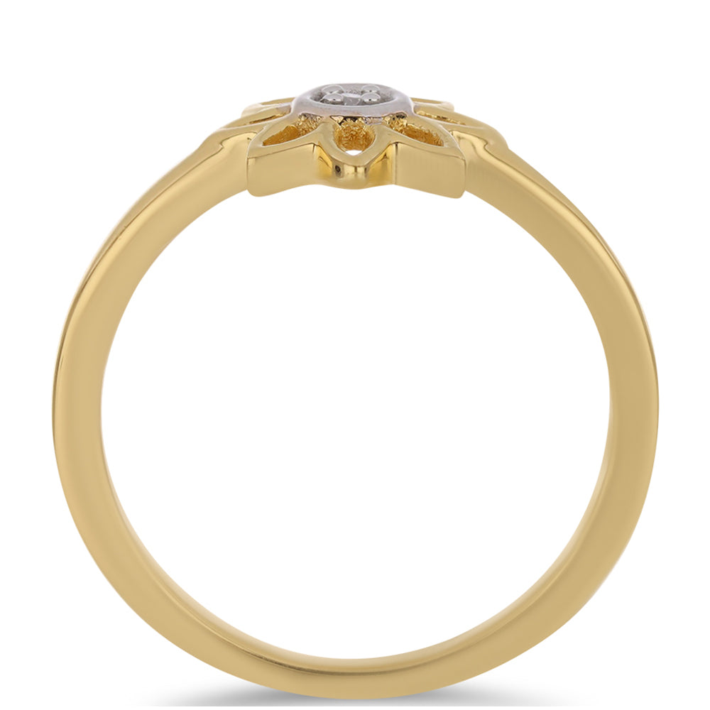 Kullattu hopeaSormus Valkoisella Timantilla