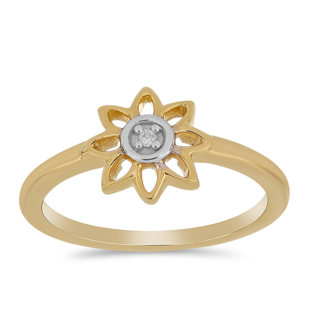 Kullattu hopeaSormus Valkoisella Timantilla