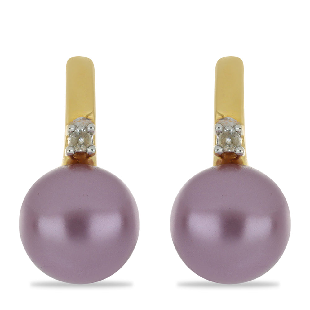 Kullatut hopeat Korvakorut Violetilla Makeanveden Helmellä ja Valkoisella Topaasilla 1 