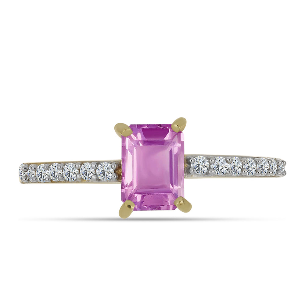 Kullattu hopeaSormus Pink Fluorite ja Valkoisella Topaasilla 1 