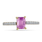 Kullattu hopeaSormus Pink Fluorite ja Valkoisella Topaasilla