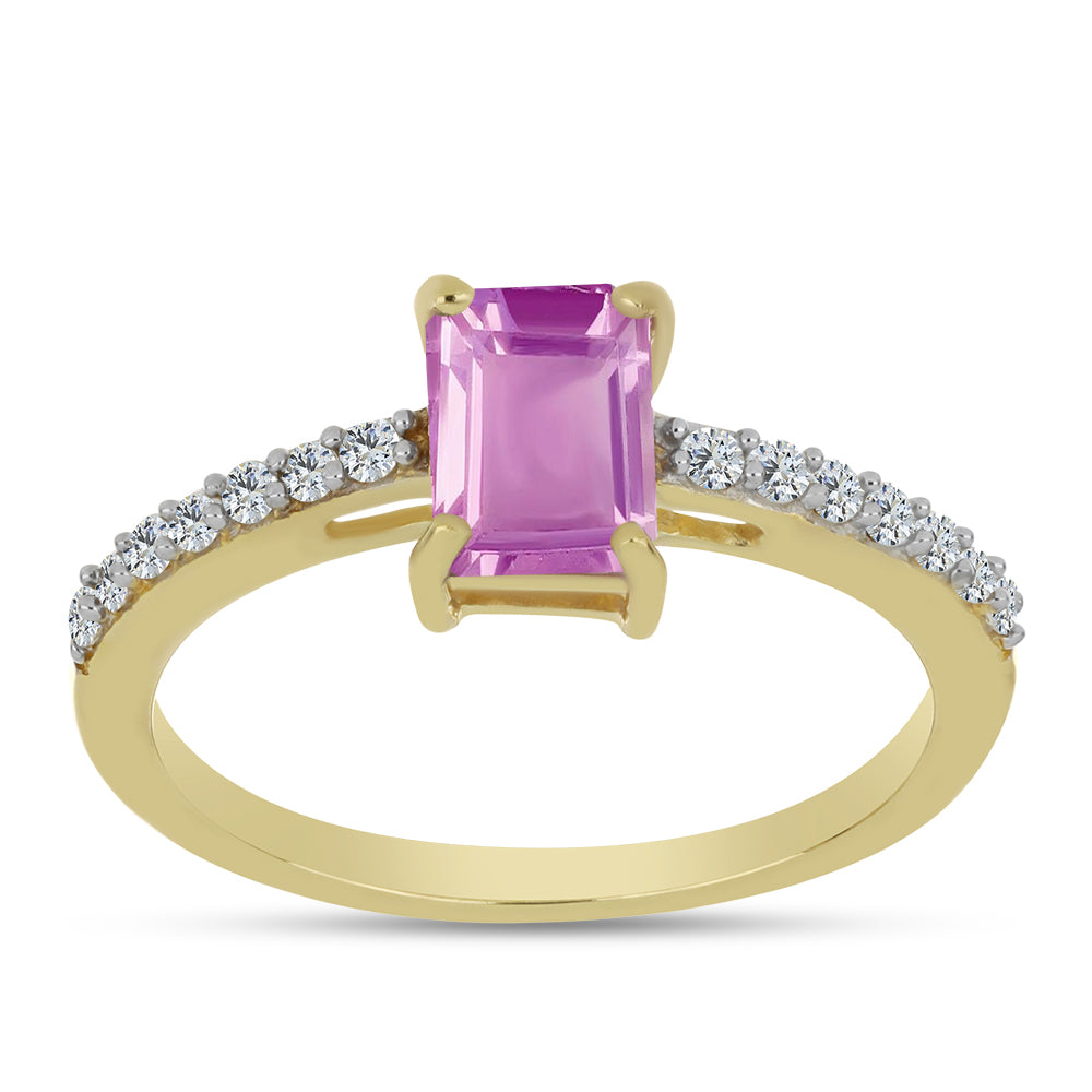 Kullattu hopeaSormus Pink Fluorite ja Valkoisella Topaasilla 3 