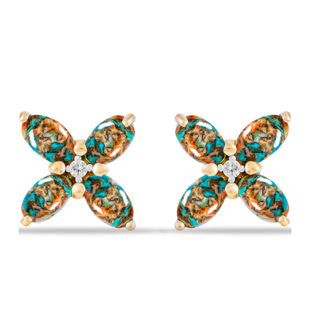 Kullatut hopeat Korvakorut Osterin Turkoosilla ja Valkoisella Topaasilla 1 