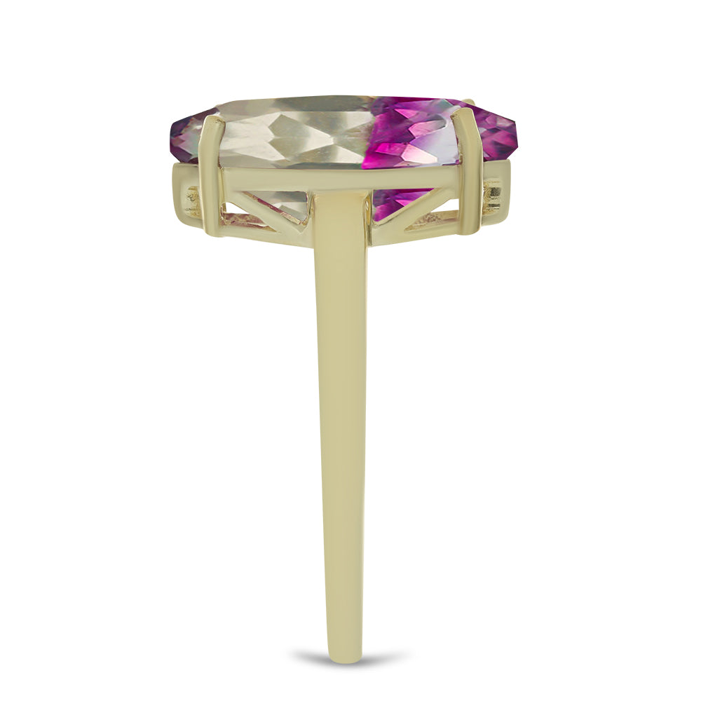 Kullattu hopeaSormus Violetti Fluoriitti