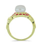 Kullattu hopeaSormus Makeanveden Valkoisella Helmellä ja Malagassin Rubiinilla