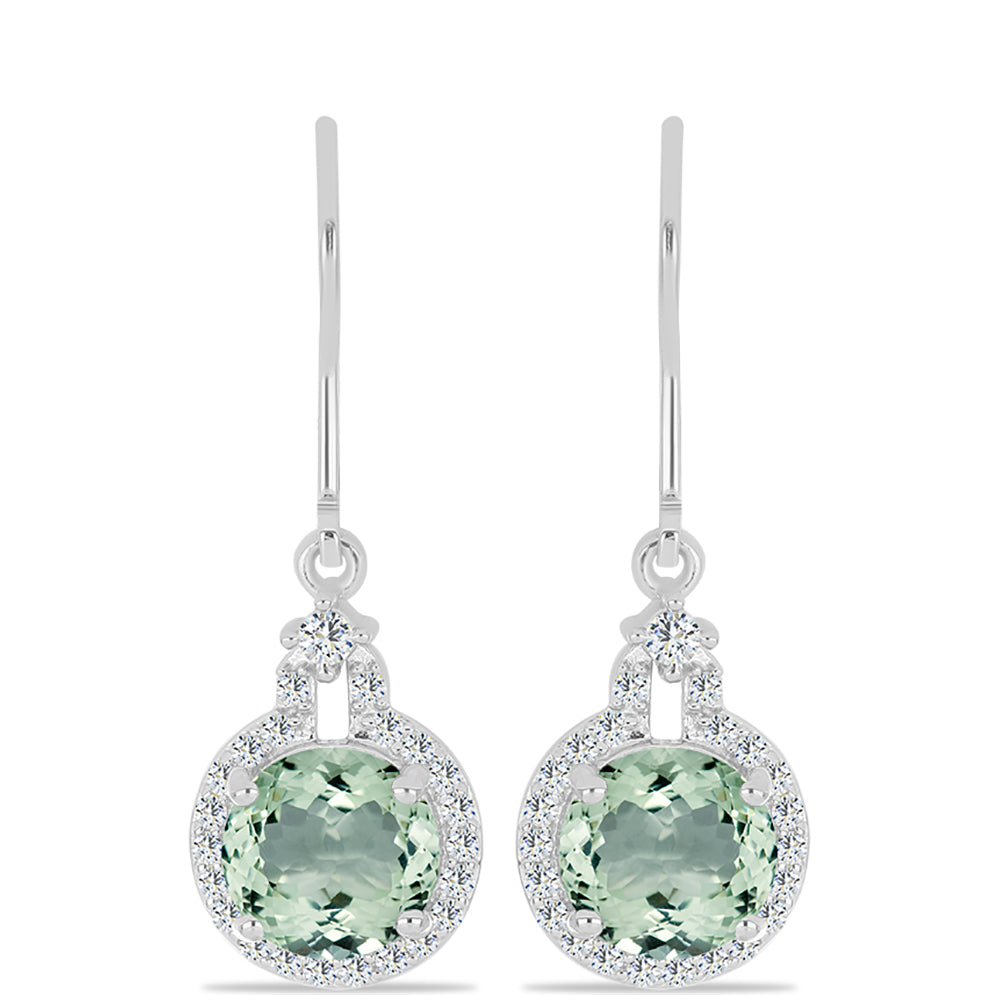 HopeaKorvakorut Vihreällä Ametistilla ja Valkoisella Topaasilla 1 