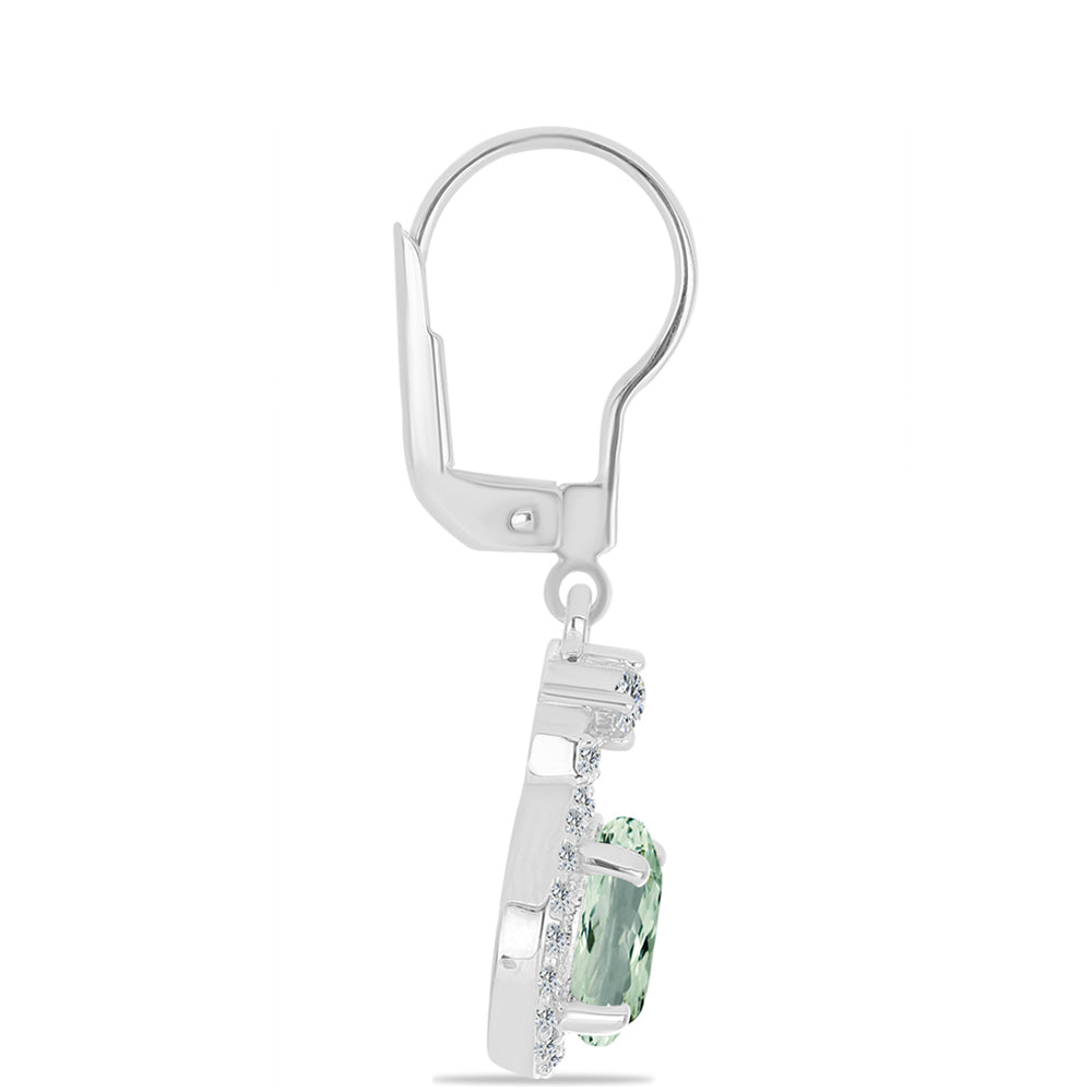 HopeaKorvakorut Vihreällä Ametistilla ja Valkoisella Topaasilla 2 