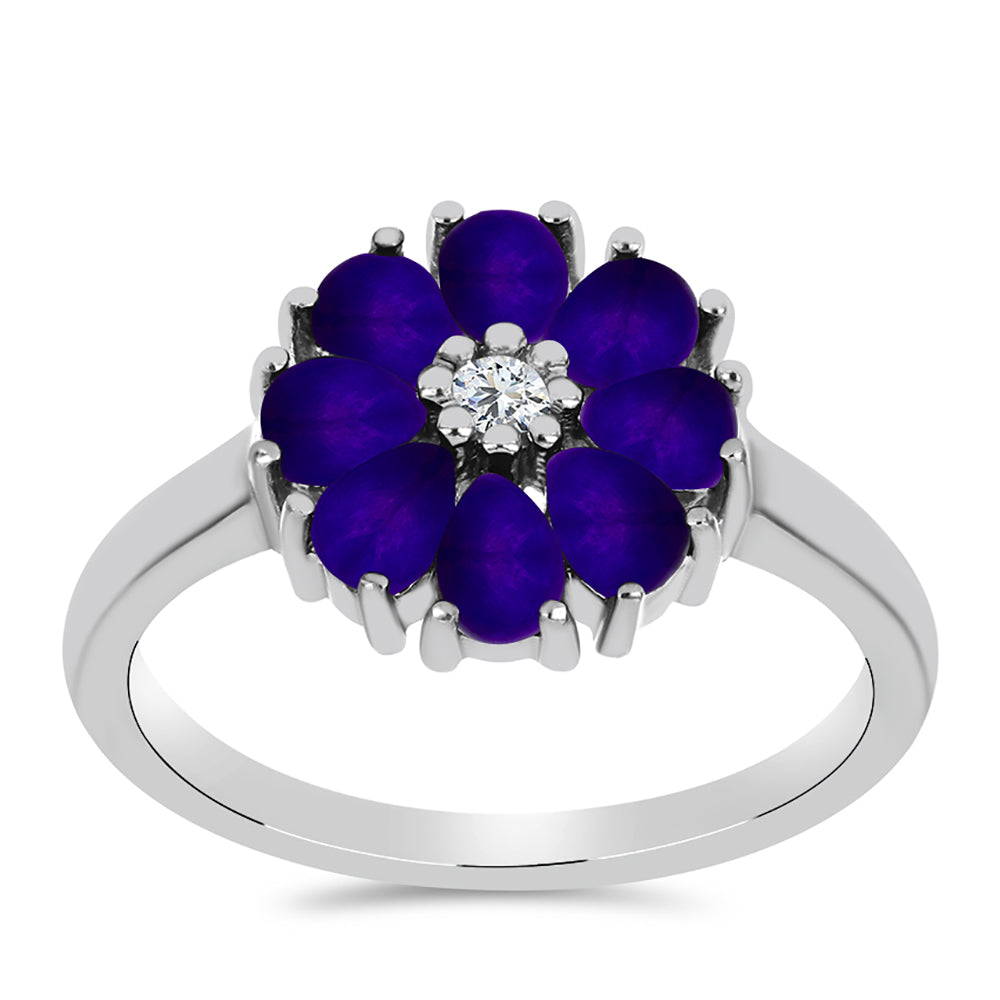 HopeaSormus Violetilla Jadella ja Valkoisella Topaasilla