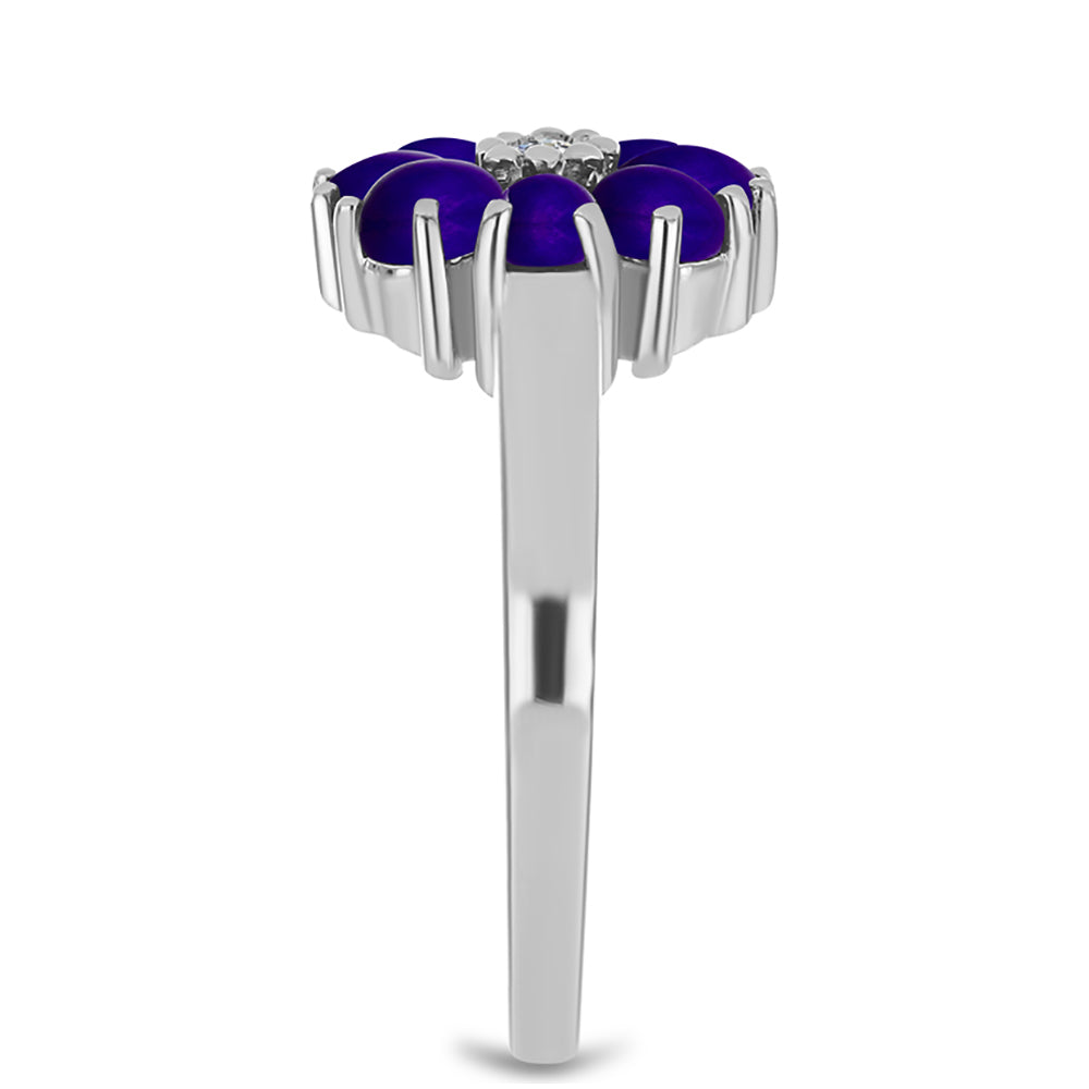 HopeaSormus Violetilla Jadella ja Valkoisella Topaasilla