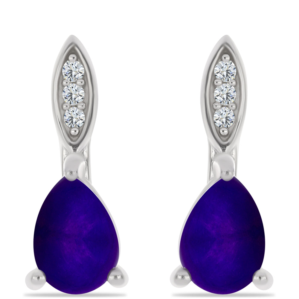 HopeaKorvakorut Violetilla Jadella ja Valkoisella Topaasilla 1 