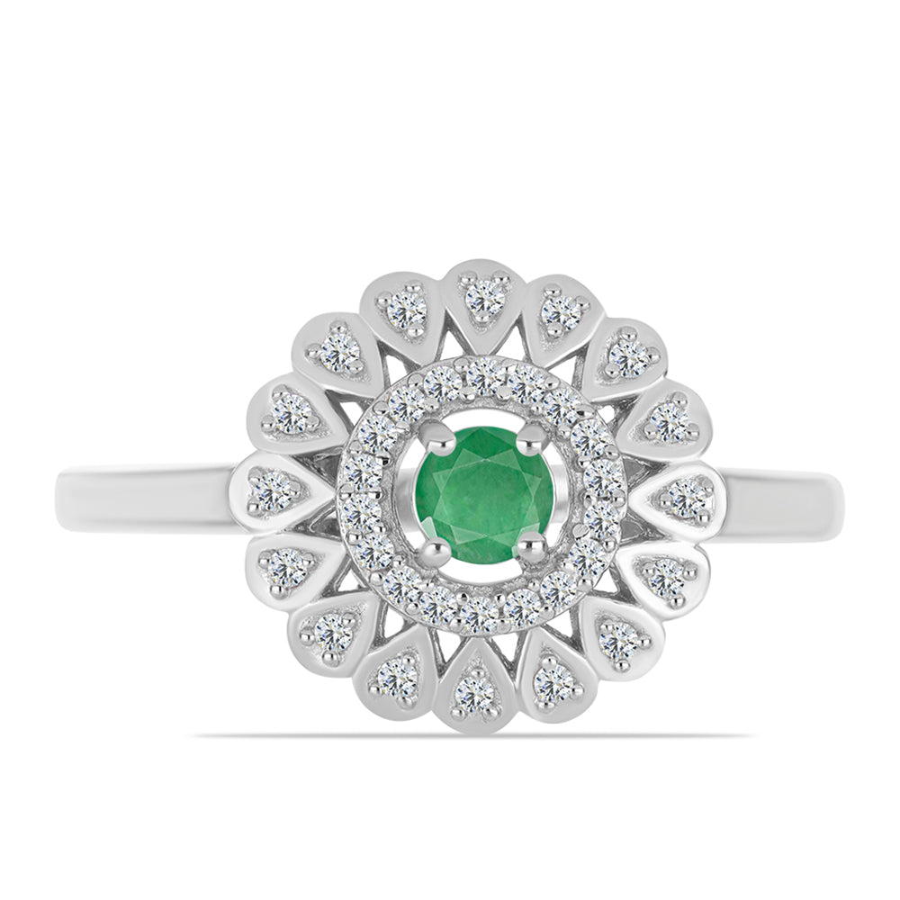 HopeaSormus Brasilian Smaragdilla ja Valkoisella Topaasilla